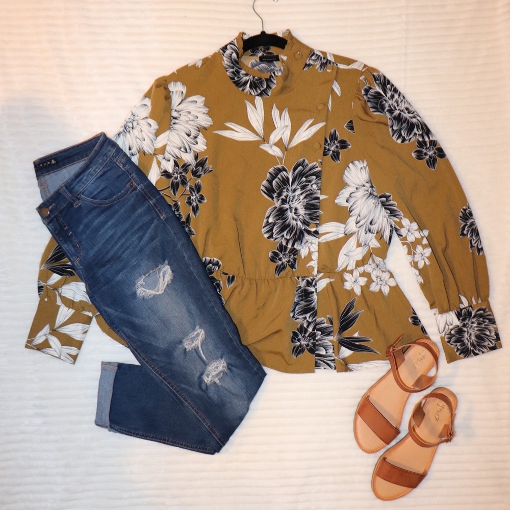 Target brand ruffle neck blouse